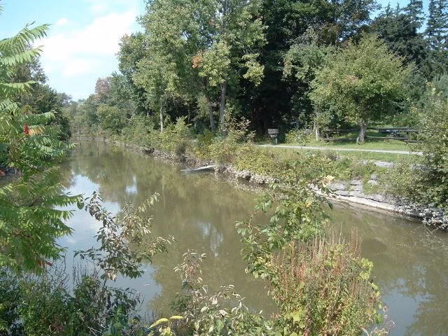 The Old Erie Canal and its towpath near Kirkville